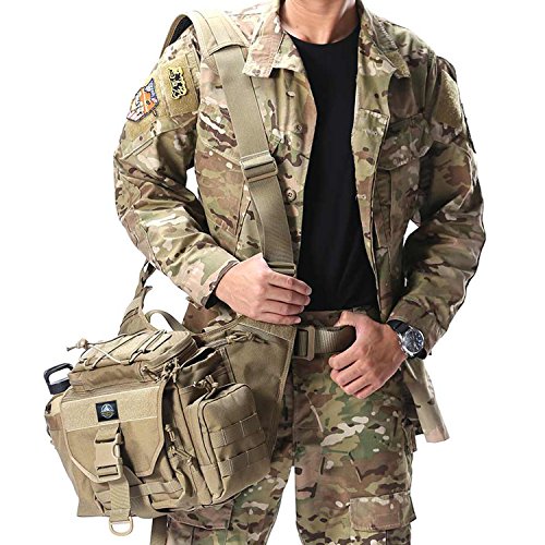 SHANGRI-LA Multi-functional Tactical Messenger Bag - Black - Thumbnail 6