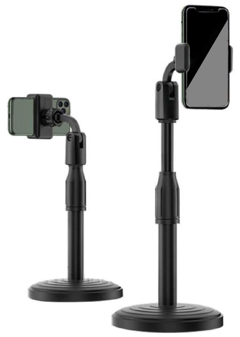 SSMART Cell Phone Mobile Stand Holder for Table with Adjustable Height | 360 Degree Rotation Mobile Holder for Table and Bed Compatible with All Smartphones (Black)-image-29