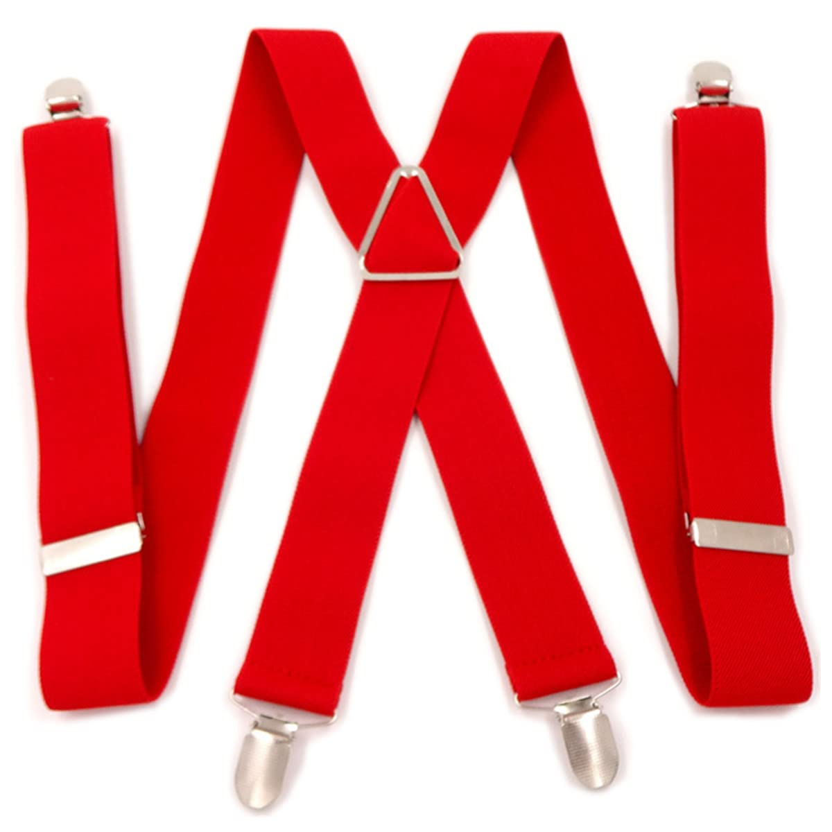 Bretelle da uomo, Bretelle elastiche regolabili da uomo con 4 clip nere for pantaloni