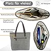 Sunsa Damen groß Handtasche. Tasche aus Canvas & Leder. Nachhaltige Produkte, Schultertasche, grau Shopper Shoulder Bag Ordner A4 geeignet, Geschenkideen für Frauen, Mandala Design #4