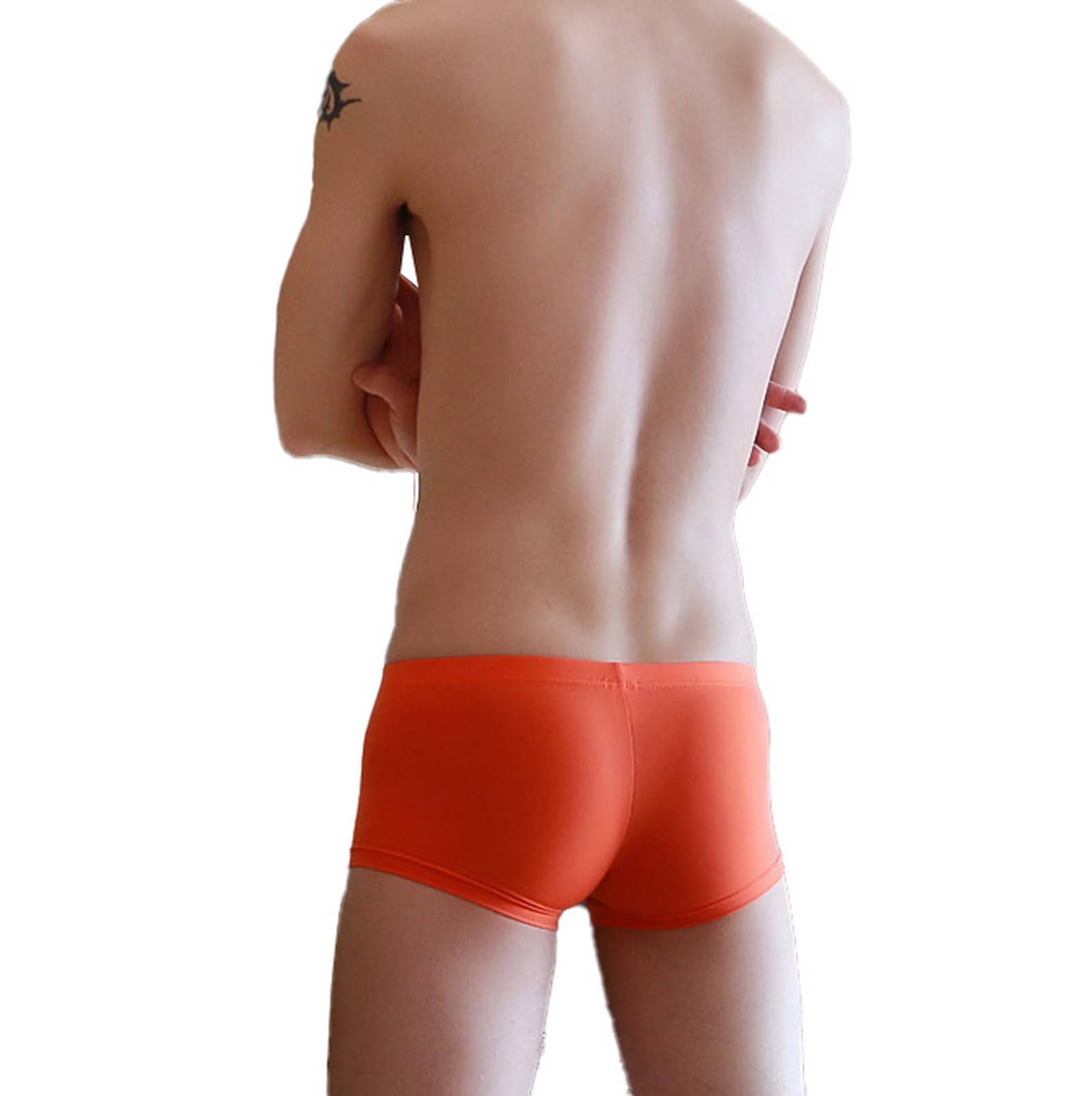 Faringoto Mutandine da uomo senza cuciture in seta di ghiaccio boxer ultra sottile traspirante sexy U convesso sacchetto boxer mutande