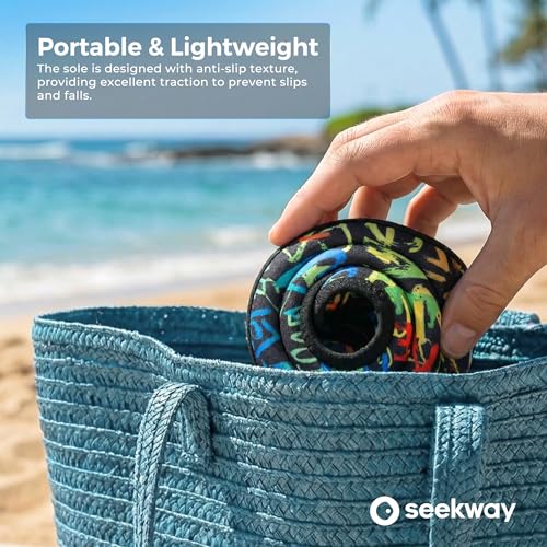 Image of SEEKWAY Water Shoes Women Men Adult Quick-Dry Aqua Socks Barefoot Non Slip for Beach Swim River Pool Lake surf Black SK002(U)