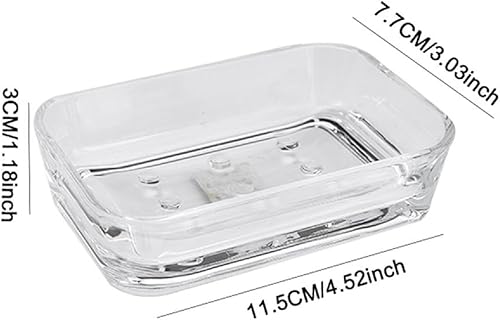 Miniatura 3 de 4 jaboneras acrílicas, soporte para jabón en barra transparente, moderno, rectangular, bandeja para jabón, soporte de esponja para duchas, cocinas,