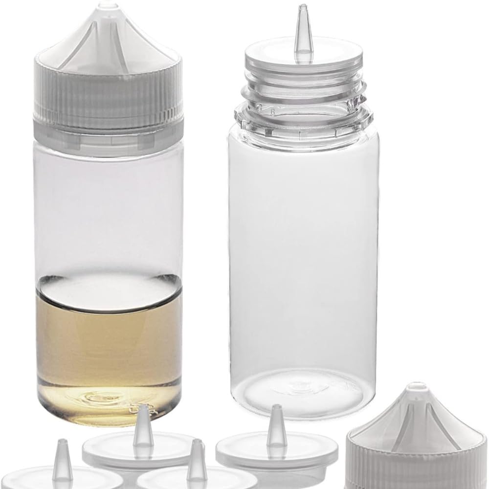 Transparente Dosierflaschen aus Kunststoff, leer, mit Drehverschluss, für Tinten, Öle, Flüssigkeiten, ätherische Öle, Farbe, Flüssigkeiten, Aufbewahrung von Flüssigkeiten, 50 Stück, 30 ml - 120 ml