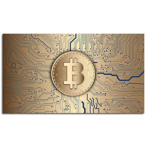 PEUPPTR Bitcoin tela impressões criptomoeda criptomoeda póster arte de parede para casa 1 peça decorações sem moldura 42 x 24 polegadas