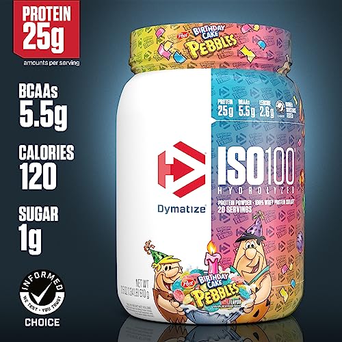 Dymatize ISO 100 WHEY PROTEIN BIRTHDAY CAKE PEBBLES 1.3LB 600G