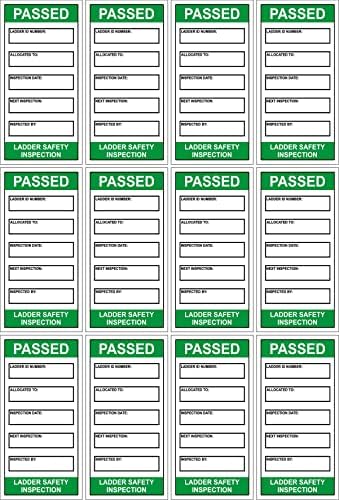 Ladder safety inspection self adhesive vinyl stickers - 100mm x 50mm (250)