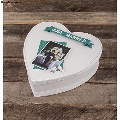 Rayher 67293102 Pappmaché Box Herz, FSC Rec.100%, 30cm ø, 10cm, weiß