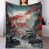 AAPZY Premium Wohndecke - Japan Style Decke Flannel - Extra Weiche TV- Decke Vier Jahreszeiten Wohndecke Dicke Couchdecke Für Bett/Sofa （150×200cm）
