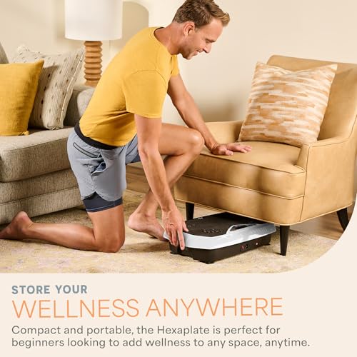 Image of Lifepro HexaPlate Vibration Plate Exercise Machine with Magnetic Acupoints & 9 Presets - Whole Body Vibrating Platform Machine with Resistance Bands - Vibration Plate for Lymphatic Drainage & Home Gym