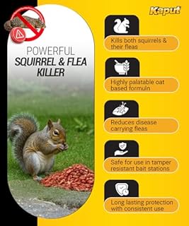 Kaput Ground Squirrel Bait - Effective Fleas & Squirrel Killer with Diphacinone & Imidacloprid - Targeted Pest Control for Outdoor Use, (5 lbs)