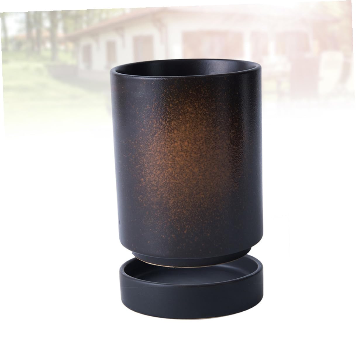 Alipis Support à Baguettes en Céramique Noir Égouttoir Intégré, Rangement Pratique pour Couverts et Cuillères, Cuisine et Présent de Pendaison de Crémaillère