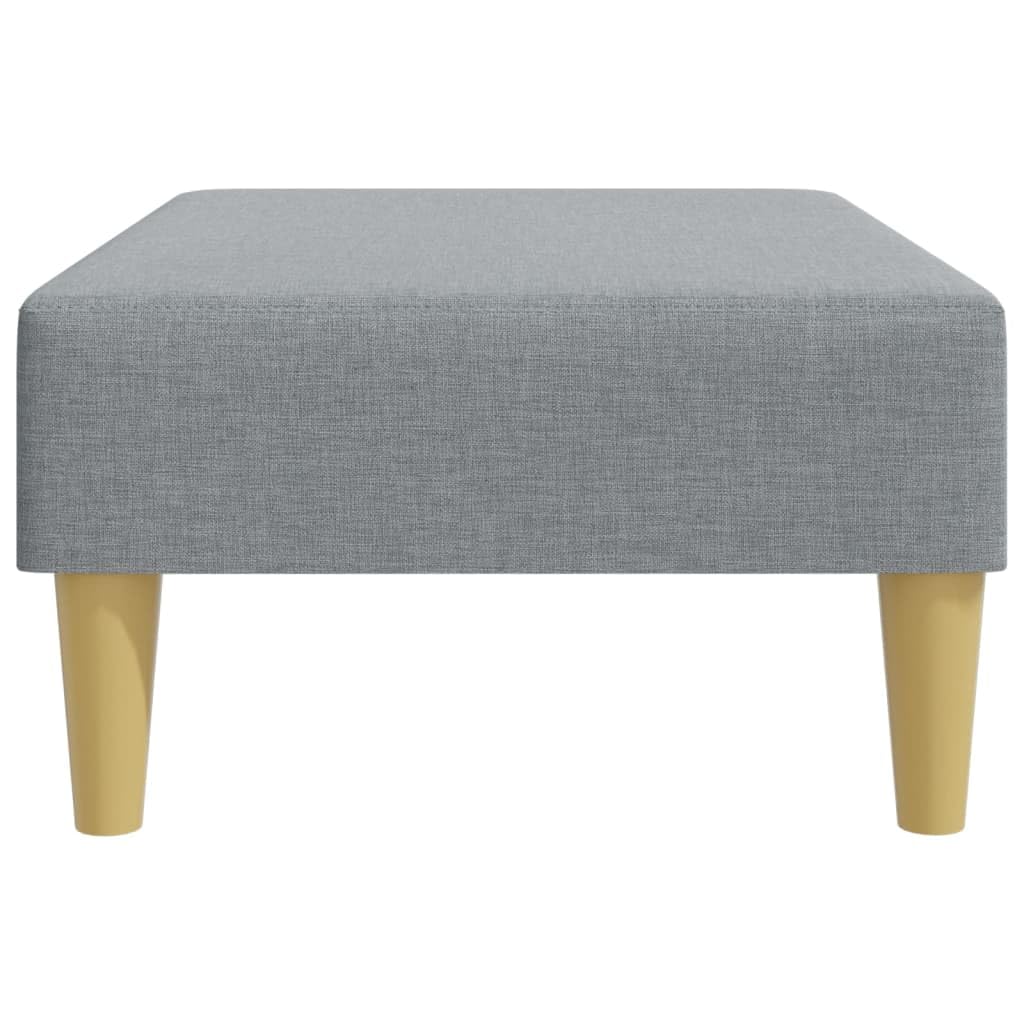 Fußhocker, hellgrau, 77 x 55 x 31 cm, aus atmungsaktivem Stoff, Rahmen aus robustem Sperrholz, modernes und kompaktes Design für Sofa oder Liegestuhl, Sitzerhöhung