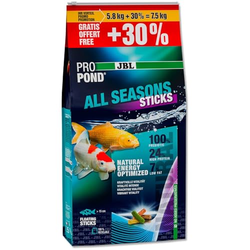 JBL Propond All Seasons Sticks 7,5 kg – 42 l – Nouveau 2025 – Nourriture pour poissons, carpes