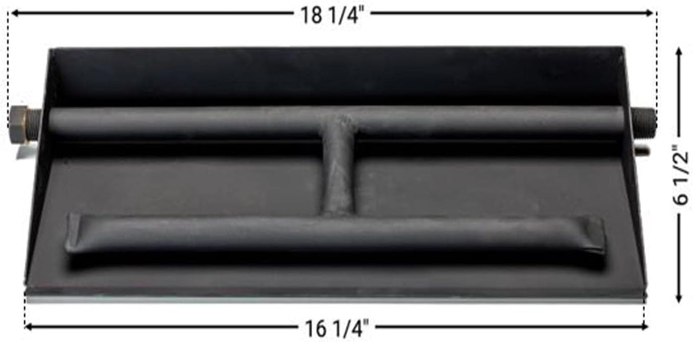 18" Natural Gas Powder Coated Steel Complete Fireplace Dual Row Burner Pan Kit for 18" Log Set. Now Includes a Bonus Bag of Glowing Embers!