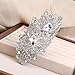 EVER FAITH Silver-Tone Austrian Crystal 4.1 Inch Royal Flower Pattern Wedding Brooch Pendant Clear