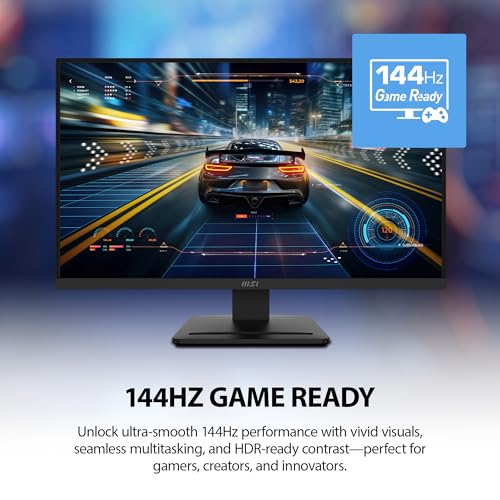 Image of msi PRO MP273L E14 27-inch IPS 1920 x 1080 (FHD) Gaming Office Monitor, 144Hz, Adaptive-Synch, HDR Ready, HDMI, VGA Port,VESA Mountable, Tilt, 4-Side Slim Bezel,1ms, Black