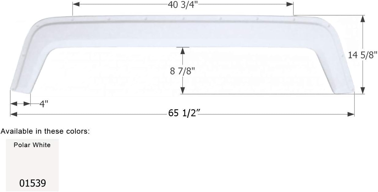 Icon 01539 Polar White Tandem Fender Skirt