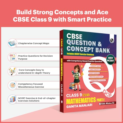 Image of PW CBSE Class 9 Maths Ganita Manjari-1 New NCERT 2026-27 Question and Concept Bank with NCERT Textbook Solutions and Competency Based Questions By Ritik Sir