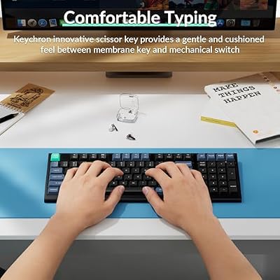 Keychron B35 Wireless Keyboard, 2.4 GHz/Bluetooth 96% Layout Keyboard with Numeric Keypad Silent Typing Launcher Support Ergonomic Angle Compatible with Mac Windows Linux