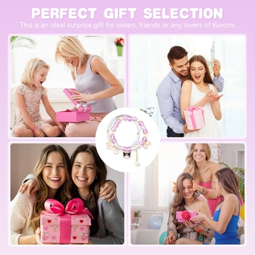 Image of SANNIDHI Crystal Bracelet for Girls Stylish Double Layer Pearl Crystal Bead Bracelets Jewelry with Cute Pendant Charm, Bracelet for Kids Women Ideal Gift for Girls