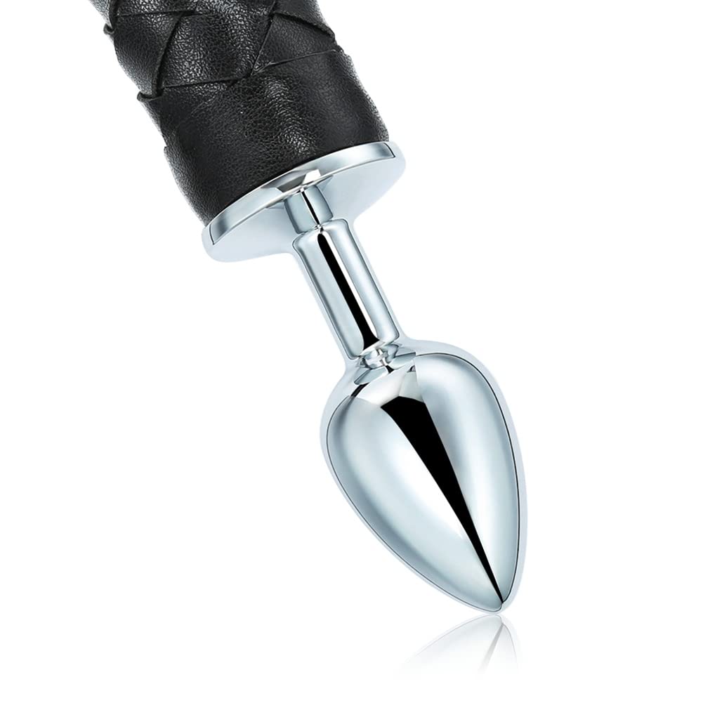 Metal Butt Plug with Devil Tail Cosplay Anal Tail Sex Toys SM Masturbation Anal Plug for Women Men Couples Lover Sex Love Games Anal Stimulator Personal Massager Anal Sex Trainer Black