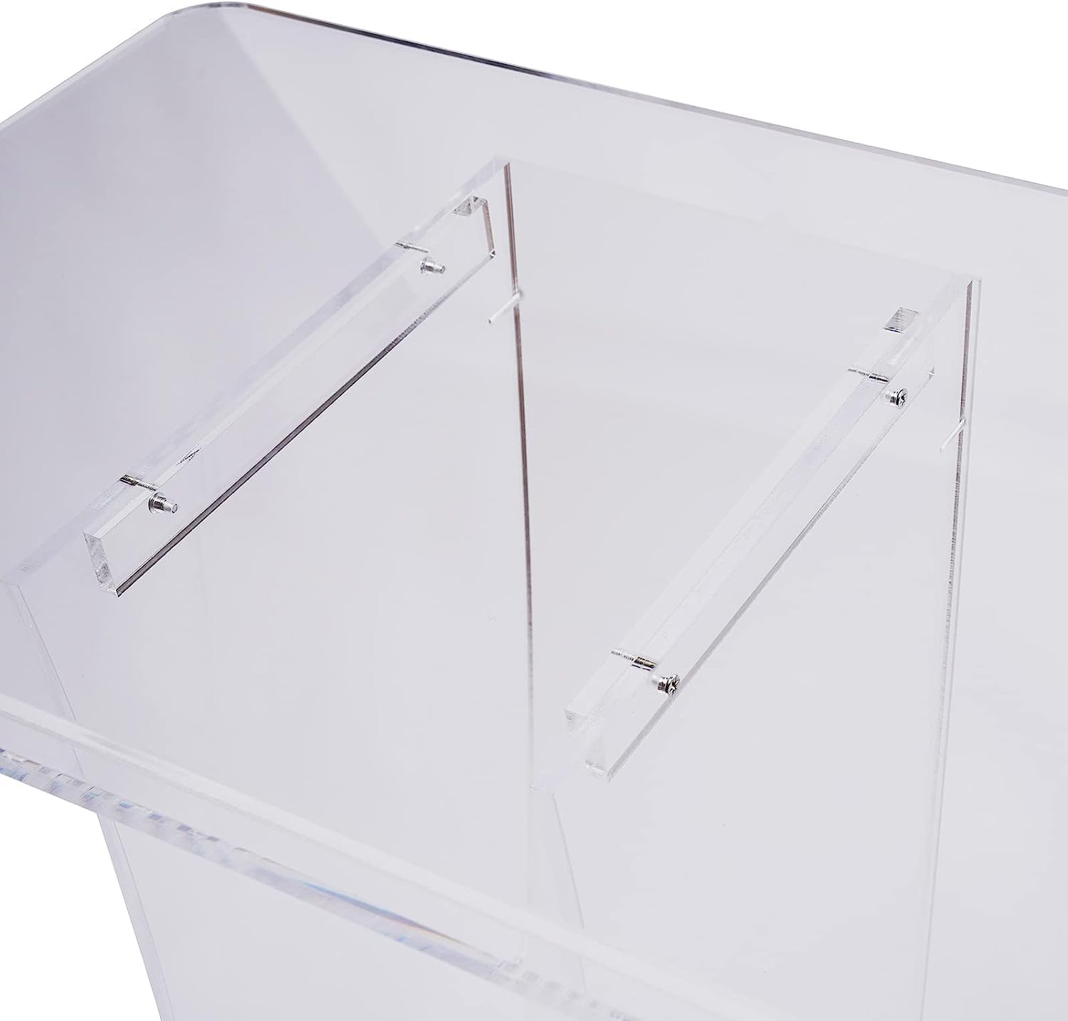 Transparentes Acryl-Rednerpult (60 cm) – Kirchenrednerpult mit Bodenständer und Bogenstütze für Konferenzen, Vorträge und kirchliche Veranstaltungen