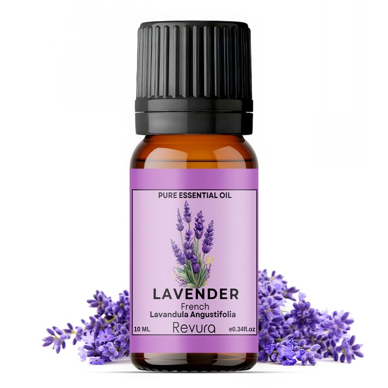 Revura Lavender Essential Oil 10ml Pure Lavender Oil for Sleep Skin Hair Aromatherapy Diffuser Bath & Massage