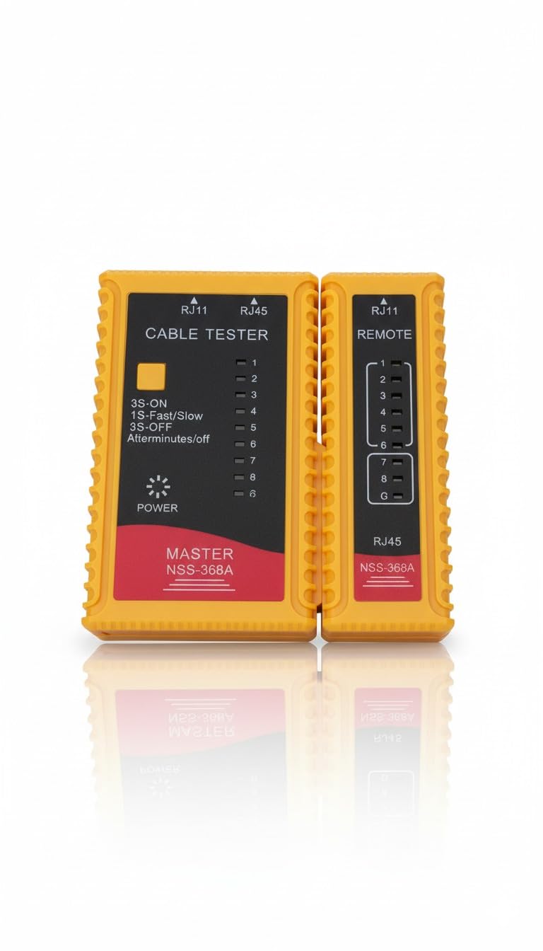 Network Cable Tester, Portable BNC RJ45 Ethernet Continuity Checker, F-Style Coaxial Cable Testing Tool (RJ11 + RJ45)-image-38