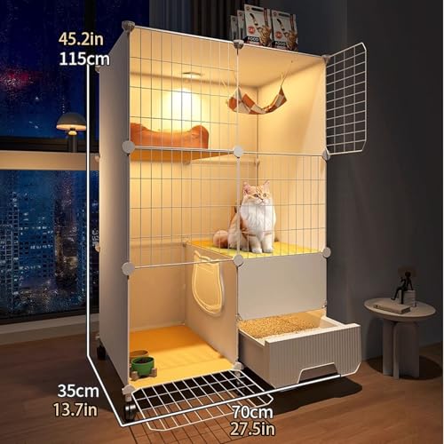 Espace d'exercice idéal pour 1 à 2 chats avec parc modulable à 3 étages - 2