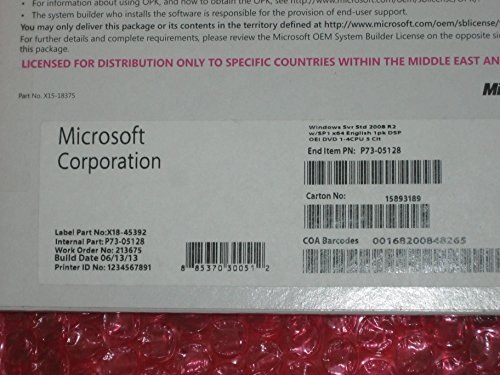 Windows Svr Std 2008 R2 W Sp1 X64 English 1pk Dsp Oei Dvd 1-4cpu 5 Clt This Oem Software Is Intended For System Builders Only Windows Svr Std 2008 R2 W Sp1 X64 English 1pk Dsp Oei Dvd 1-4cpu 5 Clt This Oem Software Is Intended For System Builders Only