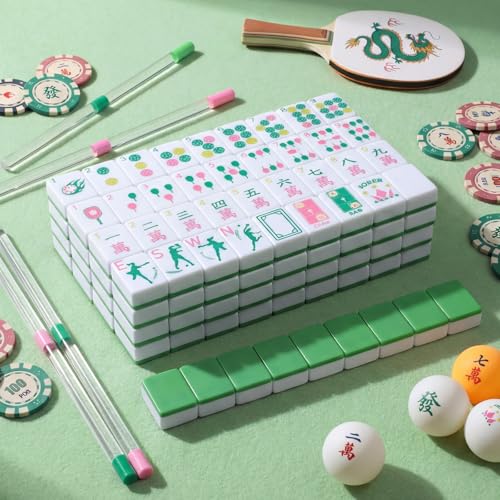Juego de mesa American Mahjong con 160 fichas grabadas miniatura 4