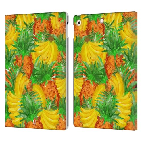 Coque iPad 10.2 anti-rayures étui cuir imprimé ananas banane