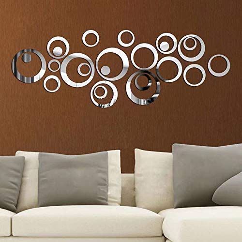 UNKNOW Removable Wall Sticker Decal Acrylic Mirror Setting for Home Living Room Bedroom Decor (24 Pieces) - Image 2