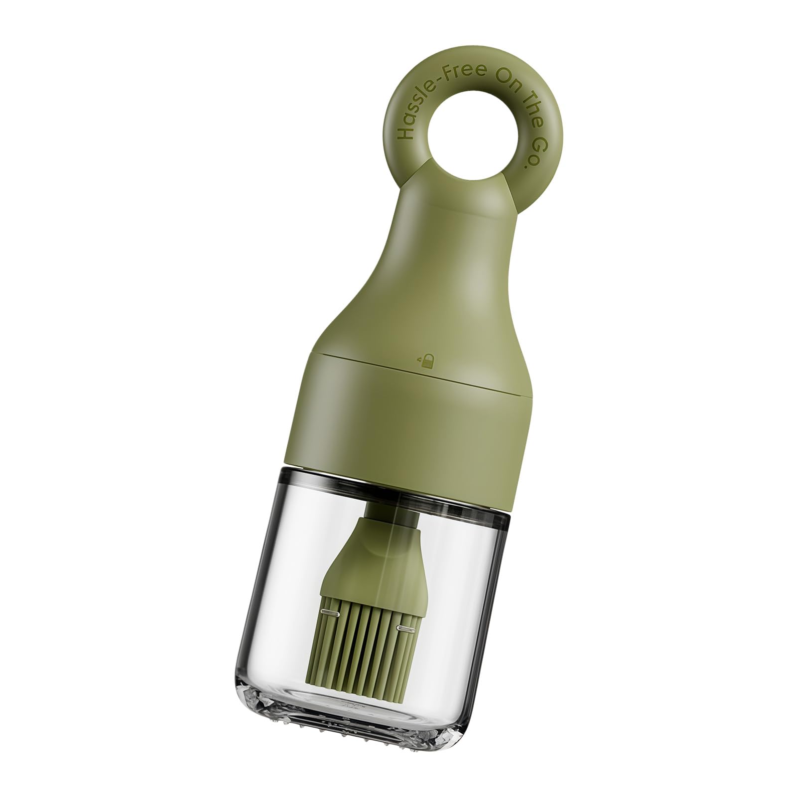Piceioep Leak Proof Oil Dispenser Brush with Silicone Double Function Basting Brush and Oil Bottle for Kitchen Use Barbecue Bottle