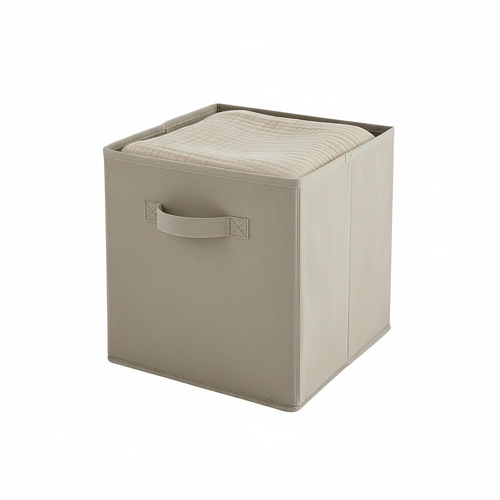 Box and beyond - Juego de 12 bandejas de almacenamiento plegables (27 x 27 x 27 cm, 12 cestas, color gris