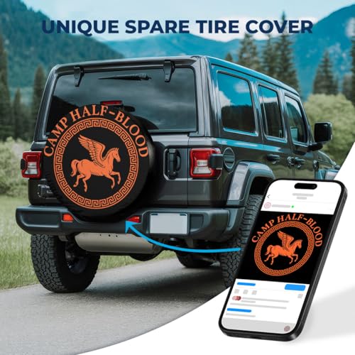 Image of GENANY Greek Mythology Father's Day PVC Spare Tire Cover for RV Trailer, Waterproof, Size 18 Fits 33-35 Inch