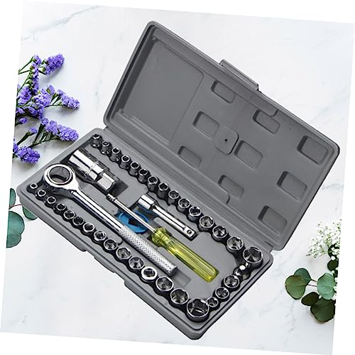 Boîte à outils de réparation automobile pour éviter les pannes de route avec 40 douilles - 5