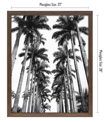Americanflat 22x28 Poster Frame with Polished Plexiglass - Wide Picture Frames Made of Engineered Wood for Vertical or Horizontal Wall Display - Epic Collection - Mahogany