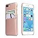 iPhone 8 Plus Wallet Case, iPhone 7 Plus Leather Card Case - SOWOKO Ultra Slim Faux Leather Credit Card Slots ID Holder Protection Cover for Apple iPhone 8 Plus(2017) / iPhone 7 Plus(2016) - Rose Gold