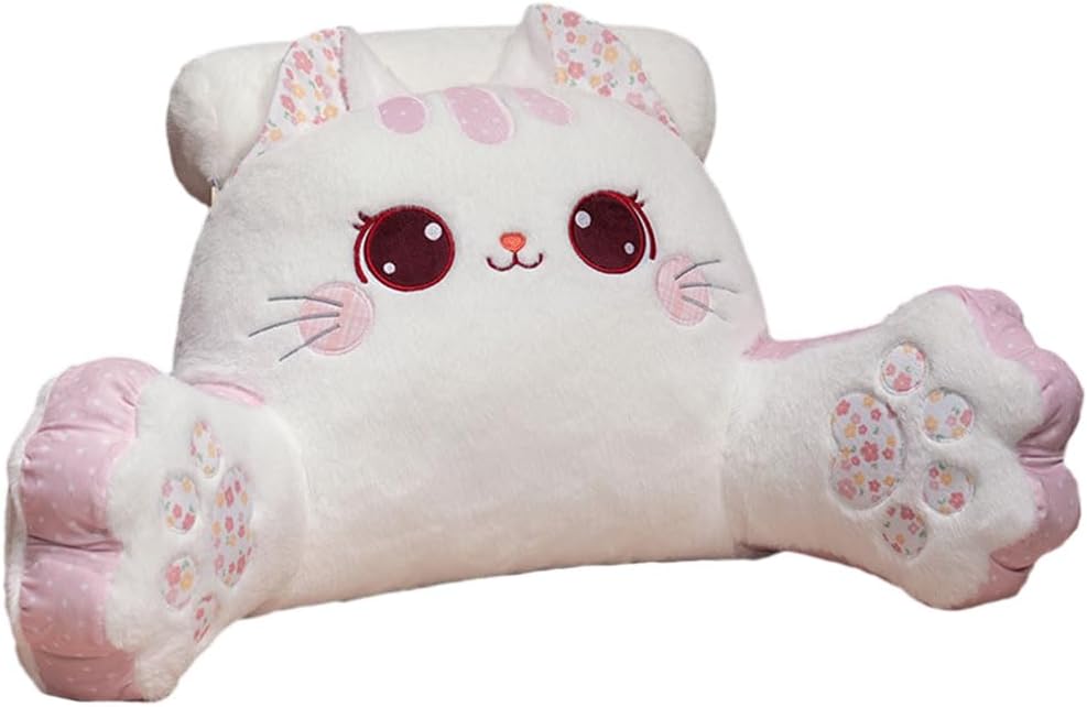 Reading Pillow Back Pillow for Sitting Up in Bed Cat Design Bed Pillow with Arms, Back Support Pillow with Washable Cover Home Decor