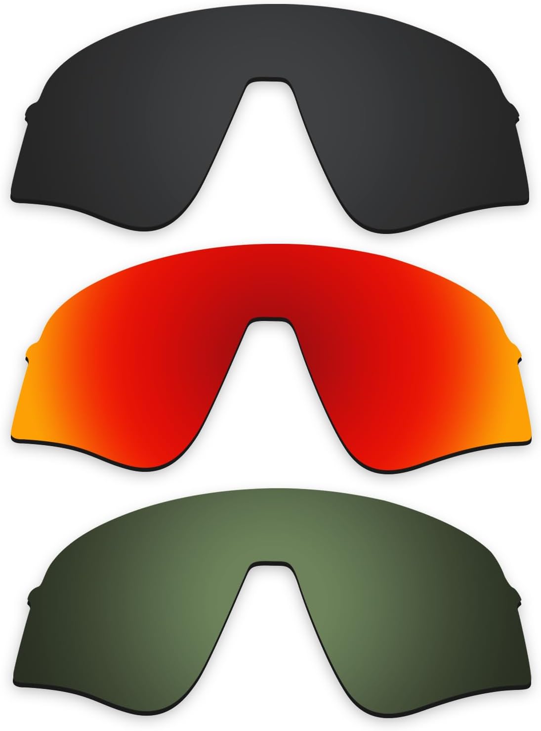 Alphax 3 Black & Fire Red & Green Pcs Polarized Replacement Lenses for Oakley Sutro Lite Sweep OO9465 Sport Sunglsses