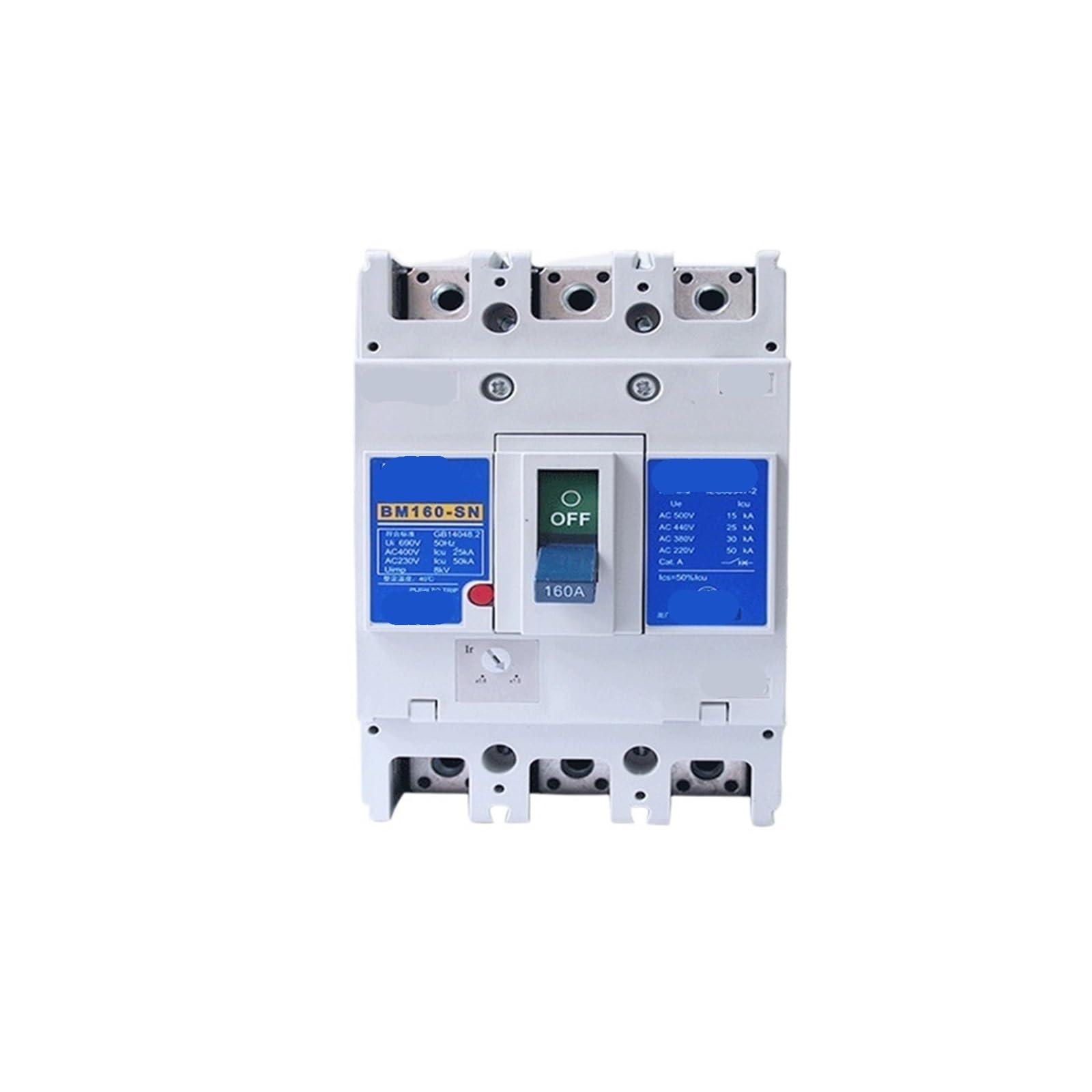 Disjoncteur à boîtier moulé BM100-SN protégeant le moteur triphasé 15A