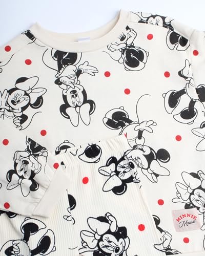 Image of Disney Girls' Minnie Mouse Fleece Jogger Pants Set - Minnie Mouse Fleece Sweatshirt and Sweatpants (2T-6X)