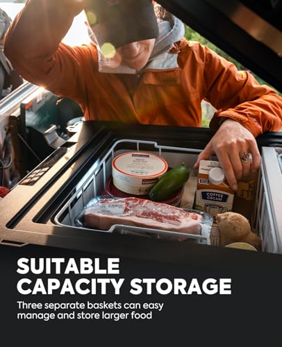 ICECO APL55 Dual Zone Portable Refrigerator Bluetooth Controlled, 55 Liter 12v refrigerator with SECOP Compressor, DC 12/24V, AC 110-240V, for Truck, Car and Home, -4℉~68℉(Silver) - Image 6