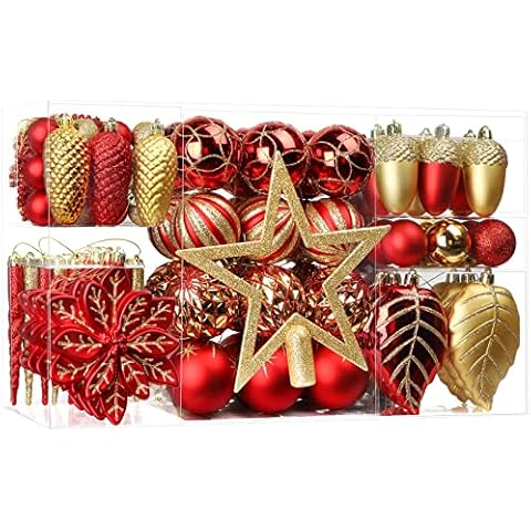 Set de Bolas de Navidad Inastillables SHareconn, 106 Piezas Cover