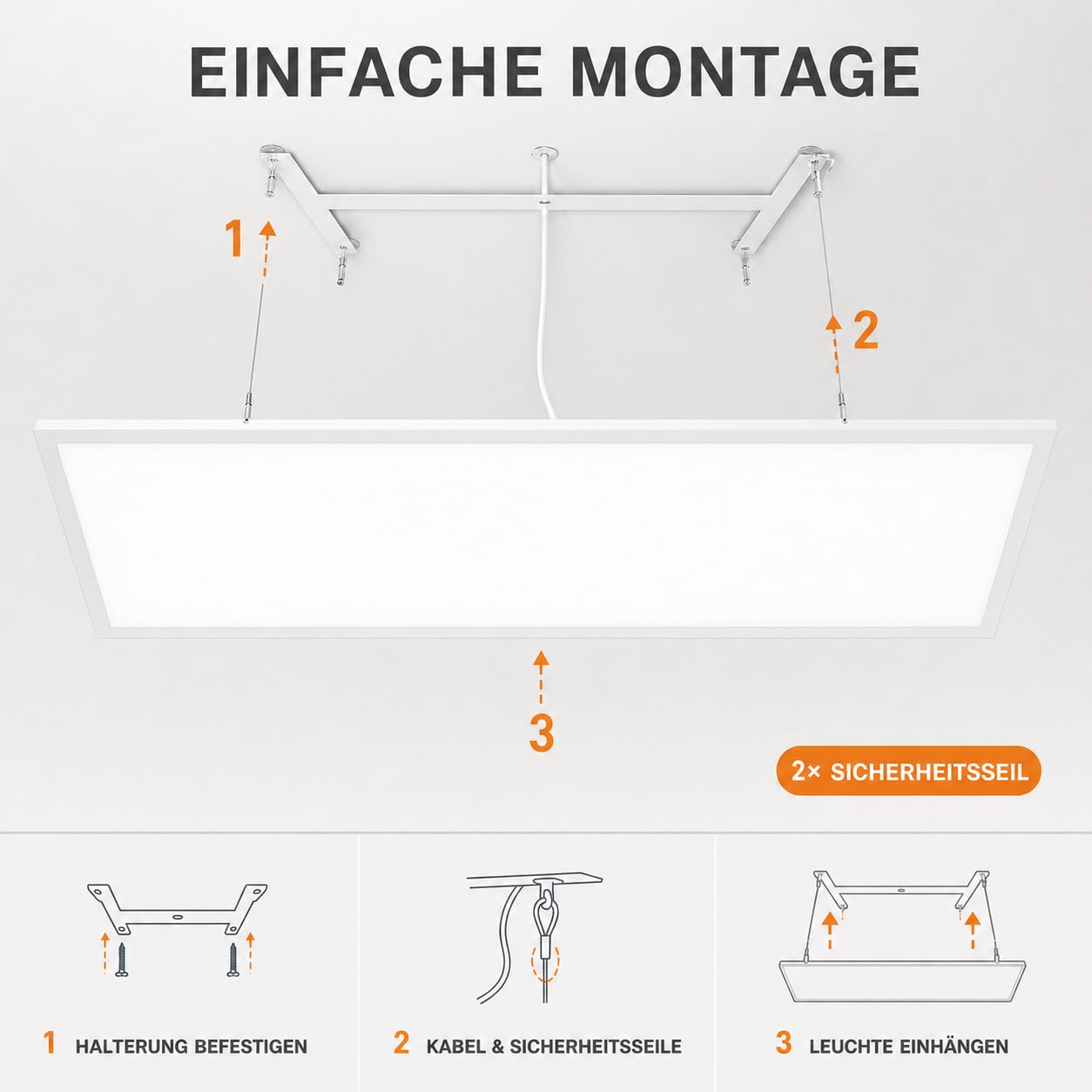 LED Panel Deckenleuchte mit Fernbedienung 120x30CM, 40W 4800LM RGB Deckenlampe Farbwechsel, Deckenlampe Dimmbar 3000K-6500K Ultra Dünn Panel für Wohnzimmer Kinderzimmer schlafzimmer