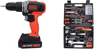 Black + Decker Bcd003C1 18V 10Mm Cordless Variable Speed Hammer Drill Machine With 1X1.5Ah Li-Ion Ba
