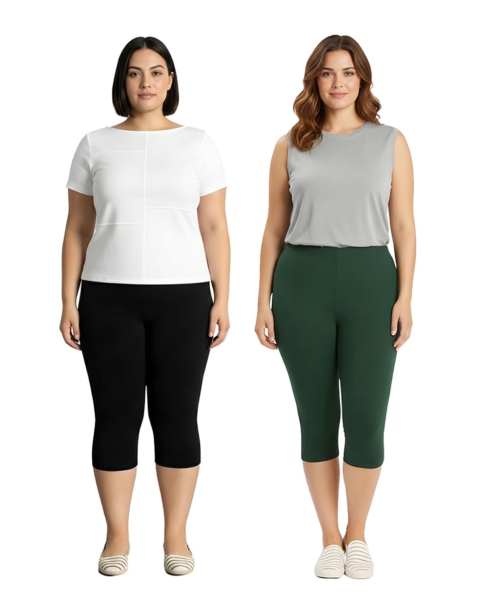 HM Hubb Women’s Plus Size Cotton Capri Pack of 2 | Stretchable Mid-Calf Casual Pants-picture-15