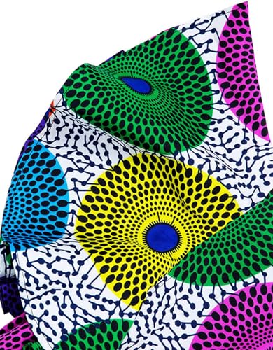 Image of Womens African Vintage Ruffle Trim Sleeve Ankara Tunic Swing Dress